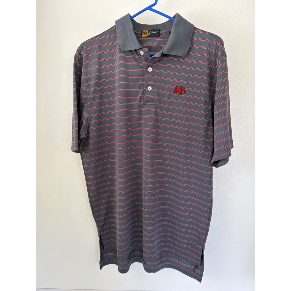 The Locker Room Alabama Crimson Tide Polo Shirt Size Small Grey & Red Stripe